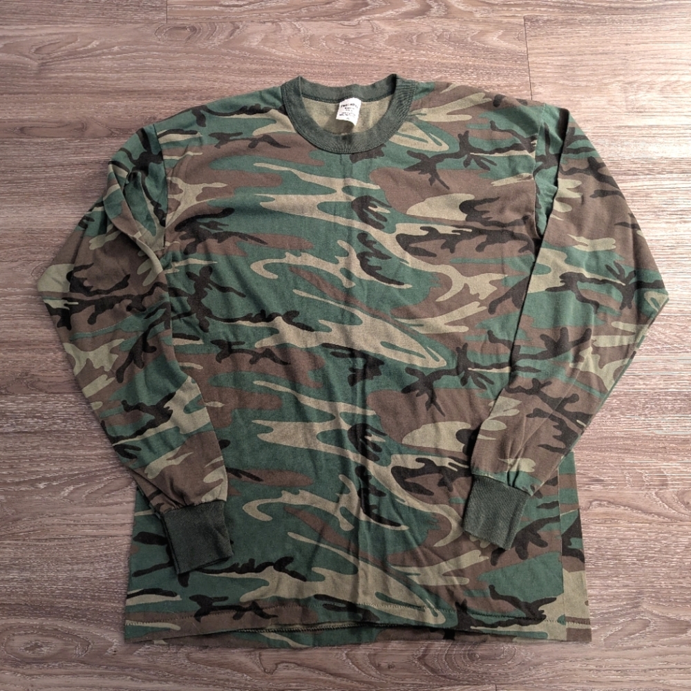 Vintage Camouflage Long Sleeve Shirt XL